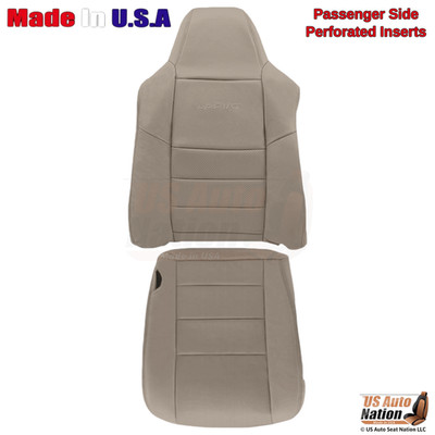 2002-2003 For Ford F250 F350 Lariat Leather Perf Front Passenger Side Covers Tan