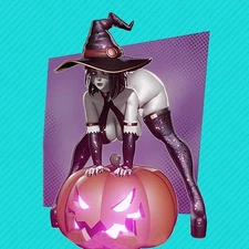 1/24 Resin Doll Sexy Witch Raven Nsfw Statue Unpainted Unassembled Model Kit Toy