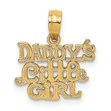 14k Polished DADDYS LITTLE GIRL Charm D4365