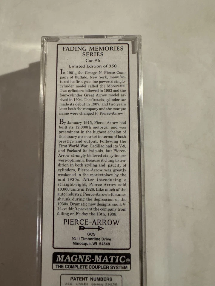 Micro-Trains N scale Fading Memories Series Pierce Arrow Motor Car Co., Box Car - Image 4 of 4