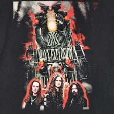Maxx Explosion Shirt Mens Medium Black Metal Rock Band Graphic Tee Kivel Records
