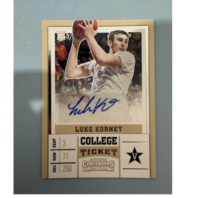 Panini 2017-18 Contenders Draft Picks Luke Kornet Rookie Auto #107 Vanderbilt