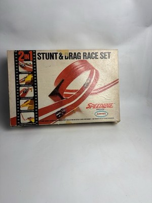Vtg Aurora Speedline Series 2 in 1 Stunt & Drag Race Set As Is READ