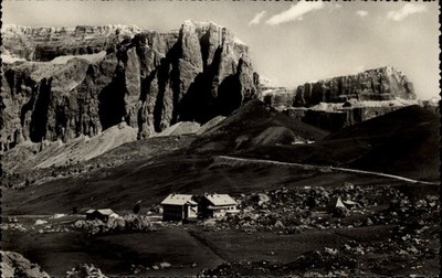 RPPC Dolomites Passo Sella Refuge Sellajoch Italy vintage postcard u886