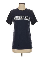 Sherri Hill Women Blue Short Sleeve T-Shirt S