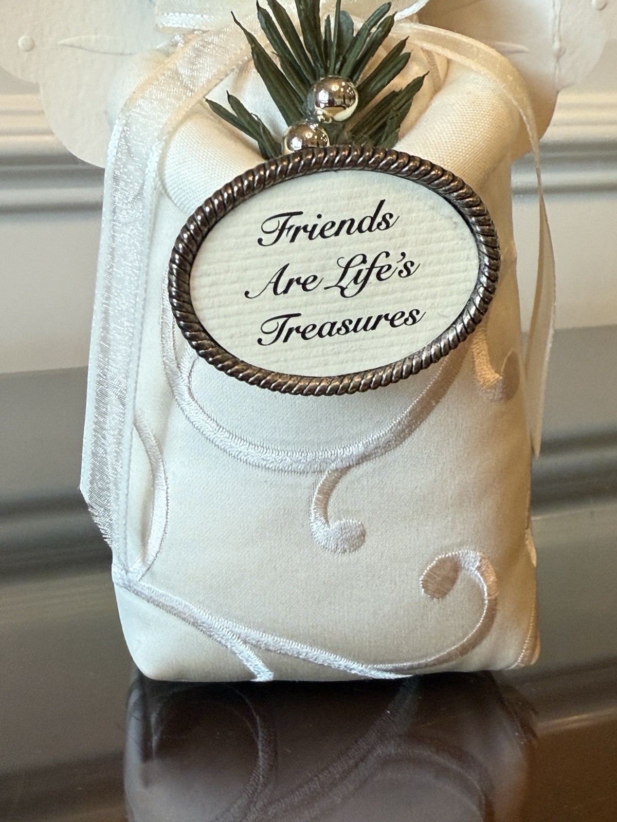 Hearts & Ivy Collection Ivory Angel -  7" Holiday Christmas Handmade Retired