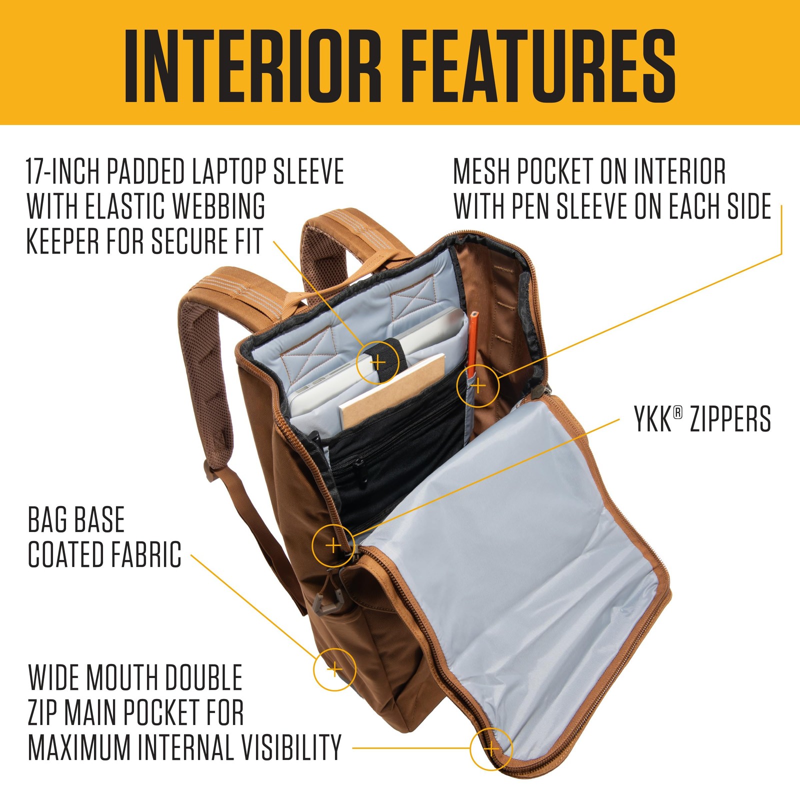 Carhartt 21L Top-Load Backpack, Durable Water Resistant Coated Canvas ...