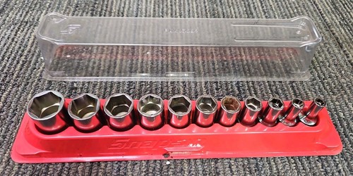 Snap-On Tools 211YFSSY 11pc 3/8" Dr SAE Semi-Deep 6pt FDX Socket Set with Tray - Picture 2 of 9