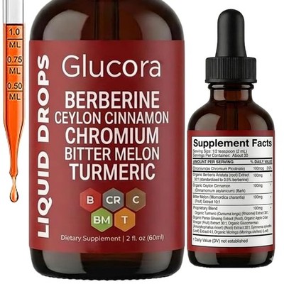 Vitalleap Glucora Berberina Liquida Gotas Berberine Ceylon Cinnamon Liquid