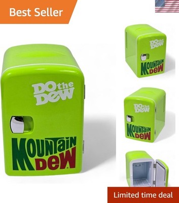 Eco-Friendly Mountain Dew Mini Fridge   4L Capacity, Energy Efficient Cooler