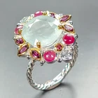 Vintage ring 8 ct+ Natural Aquamarine Ring 925 Sterling Silver Size 8 /R465574