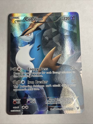 Pokémon TCG Cobalion Full Art Holo Card Noble Victories 100/101
