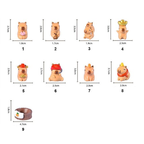 DIY Cartoon Capybara Statue Multicolor Mini Animals Figurine Party Festival - Picture 2 of 12