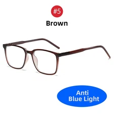 Square Blue Light Blocking Men Glasses Gaming TR90 Matte Black Anti Ray
