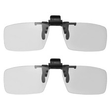2Pcs Polarized Clip-on 3D Glasses, Passive 3D Glasses Frame for IMAX Movie