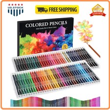 72 Pack Colored Pencils Soft Oil Based Core Set for Sketching Blending Art Gift