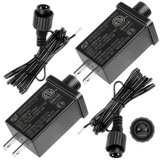2Pack 12V 1.5A Yard Inflatable Adapters Class 2 Power Supply with 2 10ft Exte...