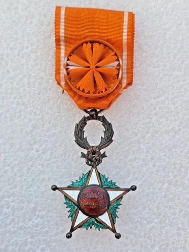 Morocco Order of Ouissam Alawite officer star vermeil, shine restored on the back