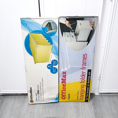 2 Office max letter size hanging file folder frame 4 packs 22'' to 27'' metal