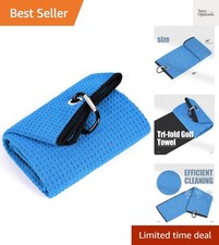 Tri-fold Golf Towel  16" X 24"  Microfiber Fabric  Waffle Pattern  with ...