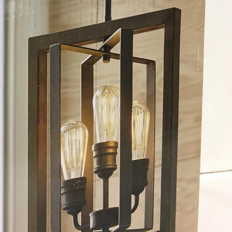 Home Decorators Palermo Grove Collection 3-Light Gilded Iron Pendant New - Image 3 of 3