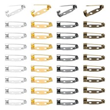 200 Pcs Safety Bar Pins Brooch Findings 20mm, Silver/Gold/Bronze/Grey 