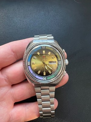 Mens Vintage Watch Orient King Diver KD Automatic Japan WristWatch Yellow Dial