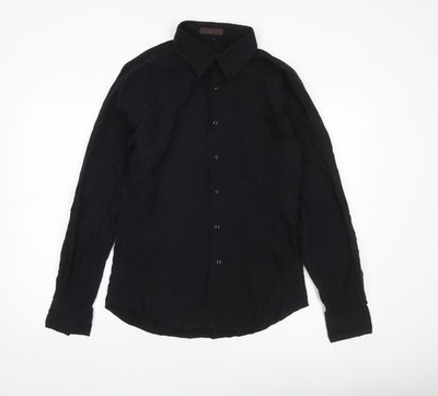 TIPO'S Herren Hemd schwarz Slim Fit Langarm Knopfleiste XL