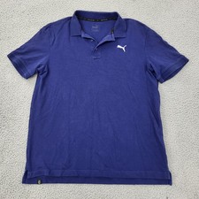 Puma Polo Mens Large Blue Embroidery Shirt