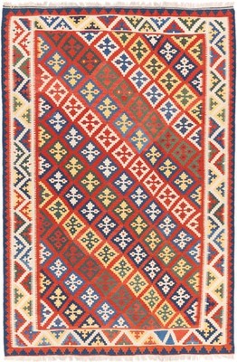 Kelim Kashkouli Teppich 208x310 cm handgewebt Wolle Persien Unikat Neu