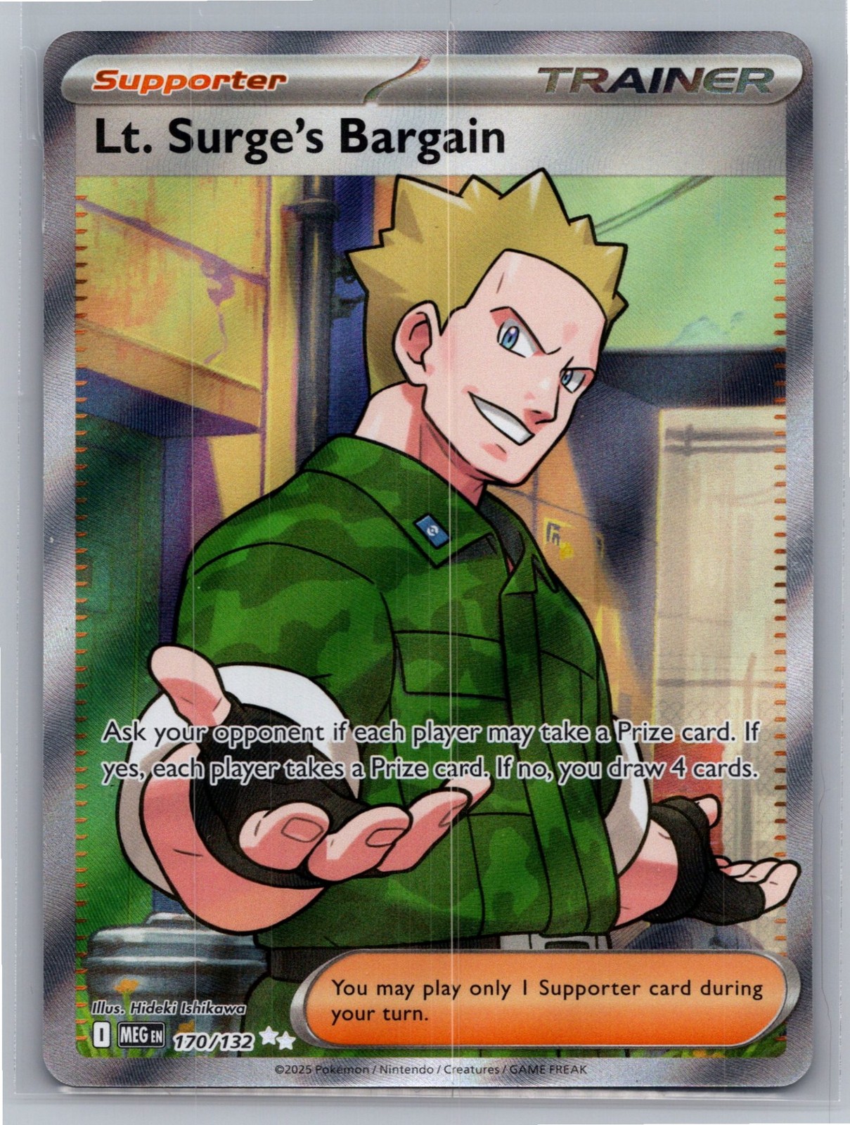 Lt. Surge's Bargain 170/132 Ultra Rare Mega Evolution Pokemon Holofoil NM