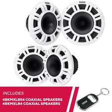 Kicker 48KMXL654 6.5" and 48KMXL84 8" 4 2-Way Marine LED HLCD Coaxial Speakers