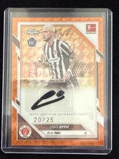 2025-26 Topps Chrome Bundesliga Louis Oppie Orange Geo Refractor RC Auto /25