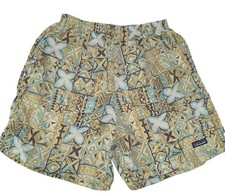Vtg PATAGONIA Baggies Shorts 90s Swim Trunks sz M Abstract Geometric Tribal