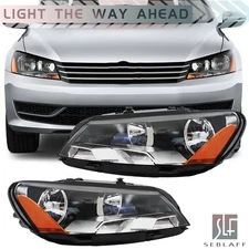 For Volkswagen Passat 2012-2015 Headlight Assembly Halogen Lamps Left+Right Side