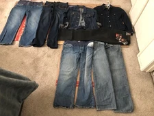 Women’s Jeans & Denim Jackets Lot &1 Men’s – 7 Pieces Mixed Brands Levi’s & More