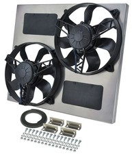Derale 16830 Dual Radiator Electric Cooling Fan With Aluminum Shroud