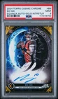 2024 Topps Cosmic Chrome Bo Nix EQA-BN Gold Interstellar /50 Auto Rookie PSA 9