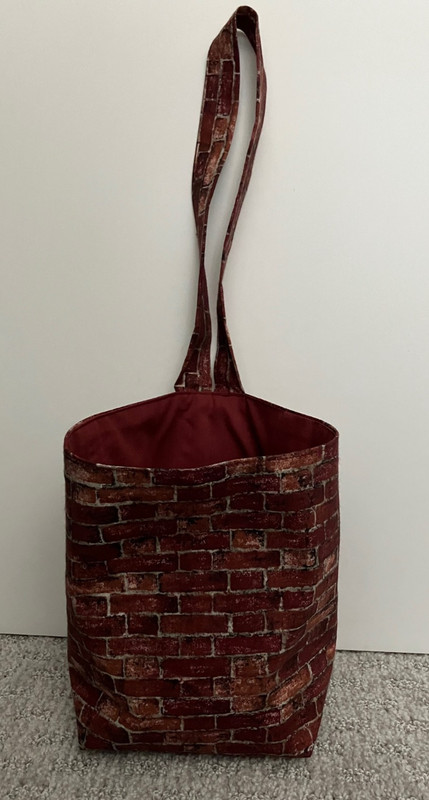 Red Brick fabric Car Trash Litter Bag Reusable - Handmade