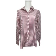 Orvis Women  s Long Sleeve Button Down Shirt Size 10 Pink  White Checkered