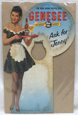 Original 1958 Genesee Beer & Ale Die-Cut Sign "Ask For Jenny" 12-1/4in Tall