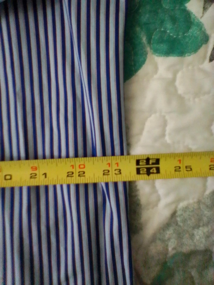 Camisa de Vestir Thomas Rosa Londres Viajero Clásica 16-34 1/2 Rayas Azul Púrpura Foto 3 de 4