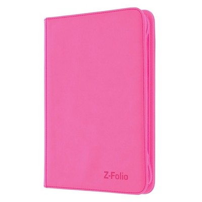 BCW GAMING Z-FOLIO 9-POCKET ALBUM - PINK, HOLDS 360 CARDS, ZIPPER CLOSURE