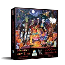SunsOut Monster Party Time 1000 pc Halloween Jigsaw Puzzle