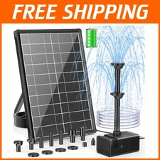 Versatile 8-Watt Solar Fountain Pump with 3600mAh Battery and Adjustable Nozzles