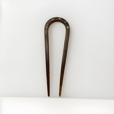 Vintage Art Deco Faux Tortoise Hair Comb Pin Clear Rhinestone