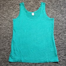 John Lewis Linen Vest Top Womens UK 10 Teal Sleeveless Summer Tank Lightweight