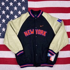 "NIKE New York Knicks Leather Jacket XL Deadstock Made in Canada"