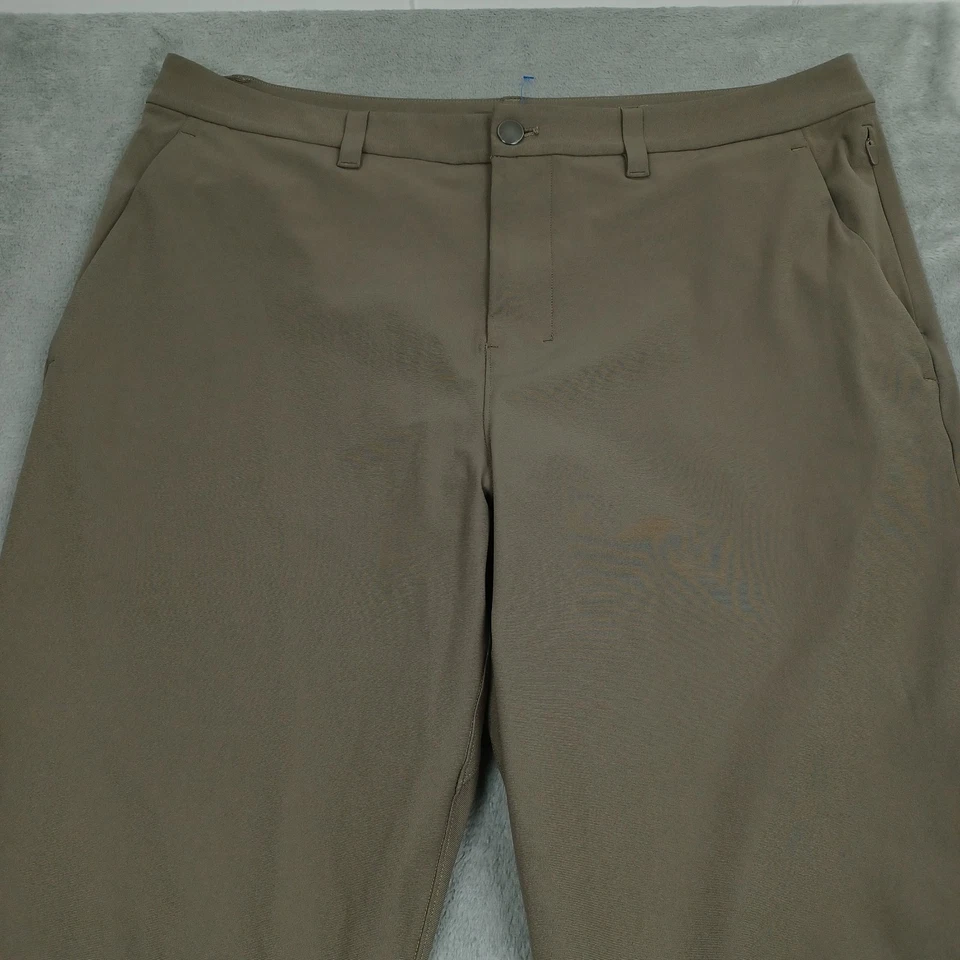 Pantalones Lululemon Para Hombres 34 Marrón ABC Pantalón Calce Clásico Bolsillos Preppy Foto 2 de 4