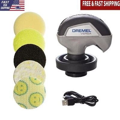 Cordless Power Scrubber Kit All-Purpose Multi-Surface Cleaning Sponge Pads New